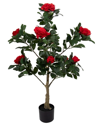 Künstliche Pflanze • 110 cm • Künstliches Rosengewächs Rot